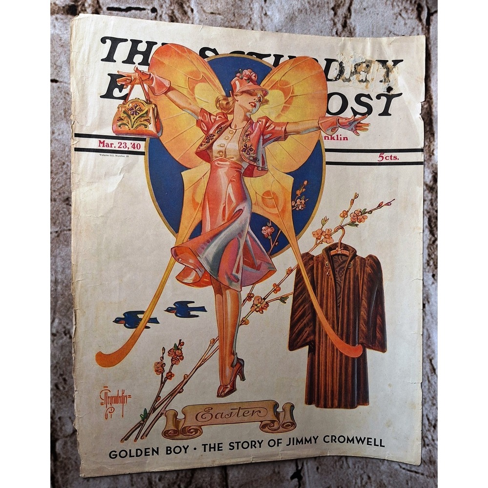 Cover of "The Saturday Evening Post" March 23, 1940 Golden Boy Jimmy Cromwell